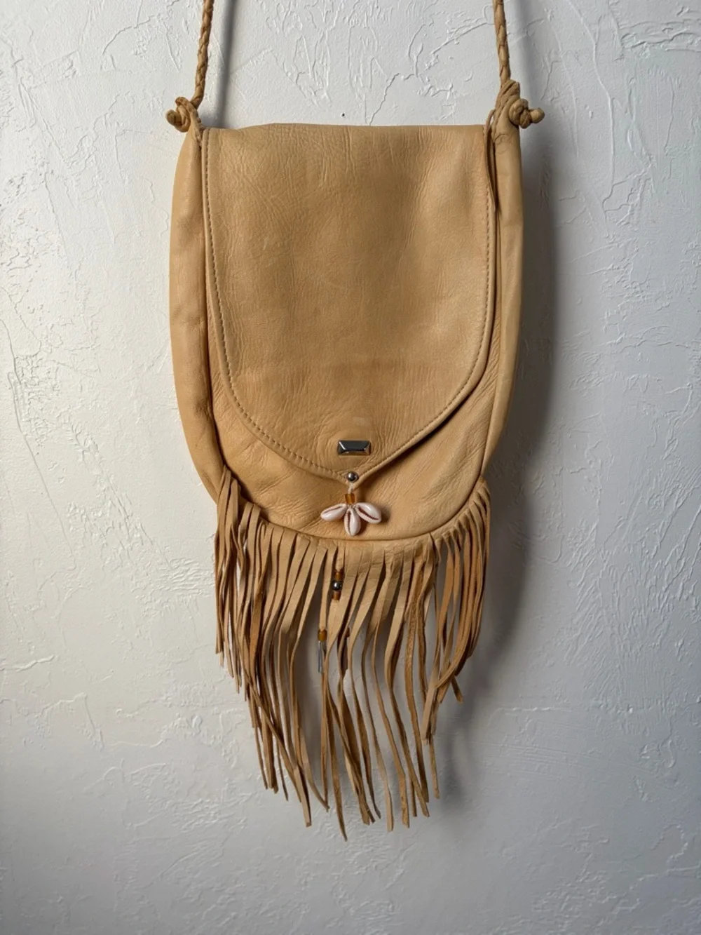 Vintage Elaine Snyder Buckskin Clothier Fringe Crossbody Bag Montana Made